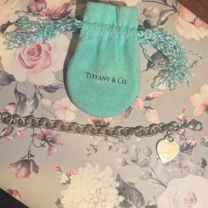 Tiffany & Co. Silver Chain Bracelet with Heart Charm